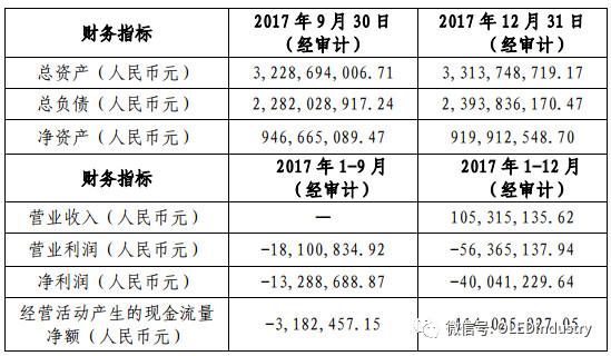 天馬有機發光主要財務指標